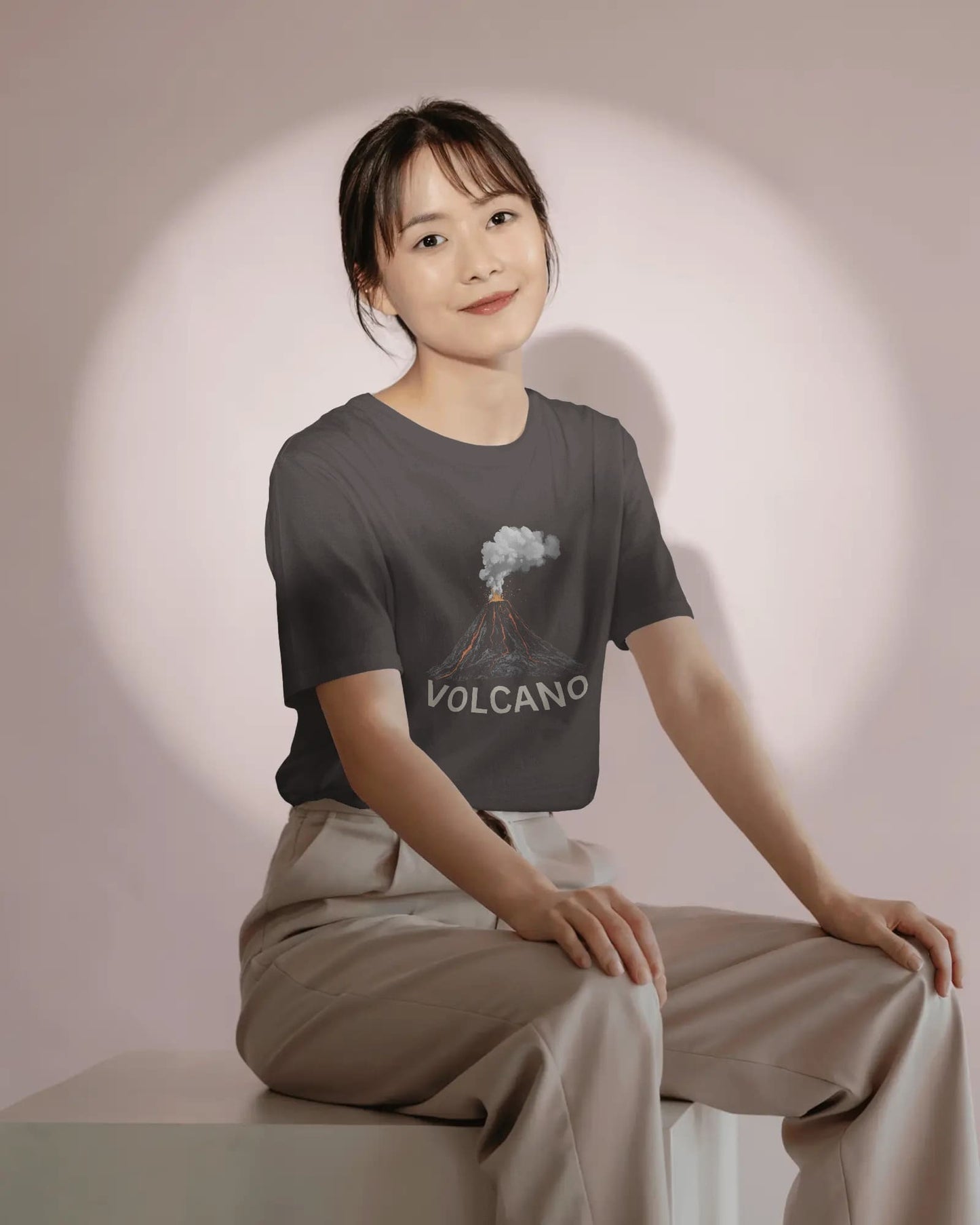 Volcano Eruption- Women Half Sleeve Round Neck T-shirt