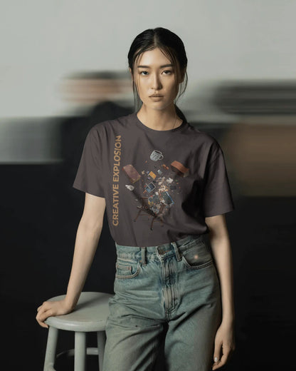 Creative Explosions- Women Half Sleeve Round Neck T-shirt