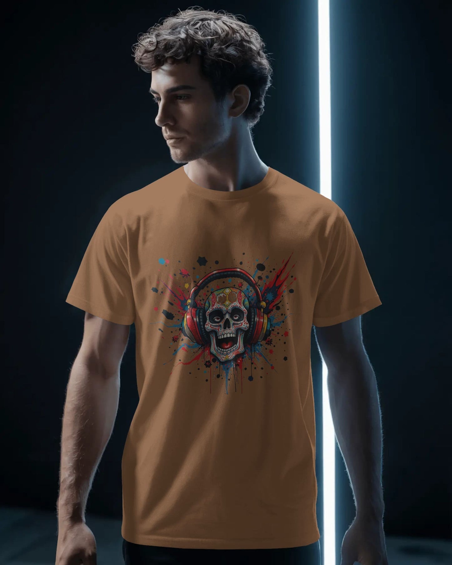 The Skull Art-Men Half Sleeve Round Neck T-shirt