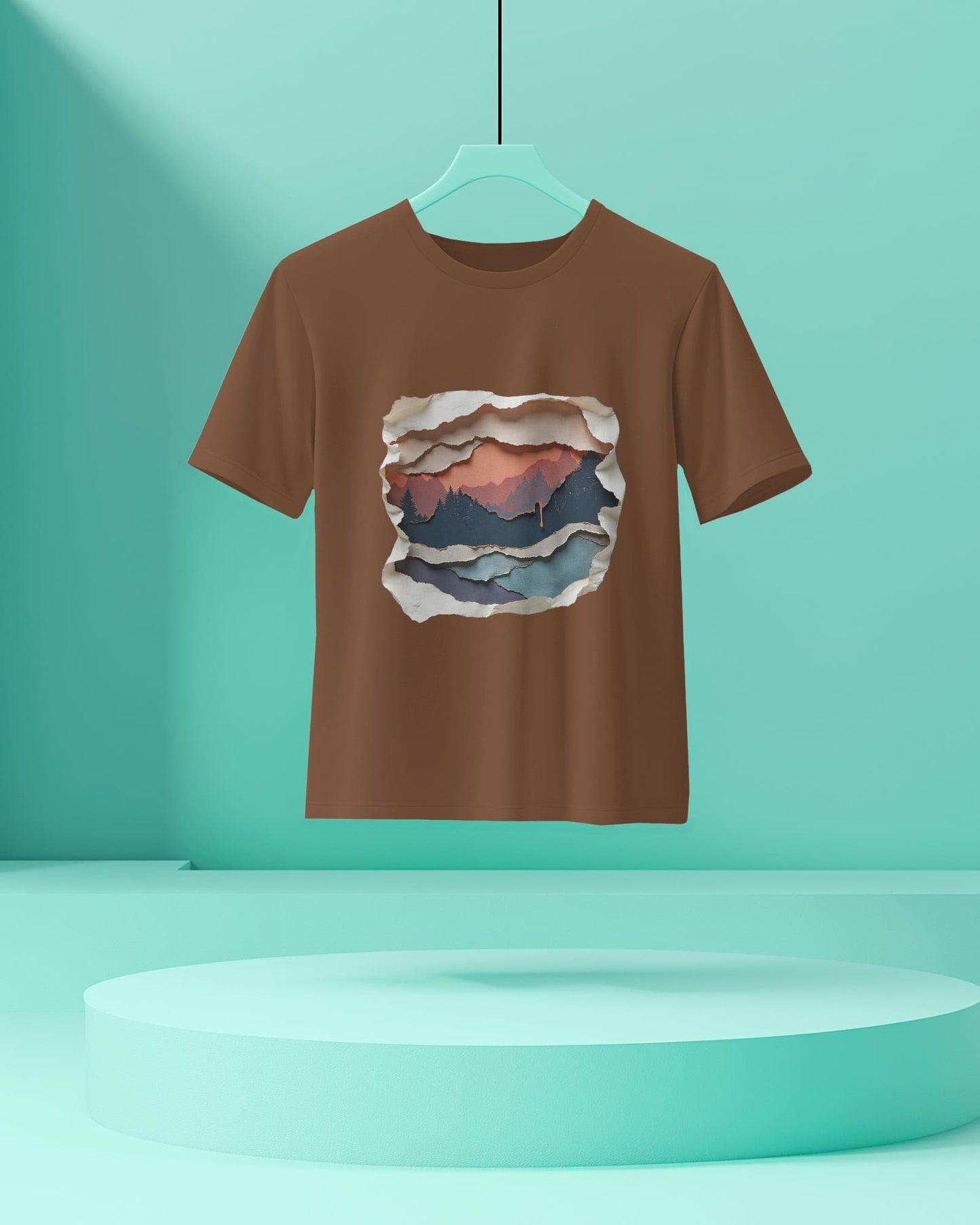Abstract Mountain View-Men Half Sleeve Round Neck T-shirt