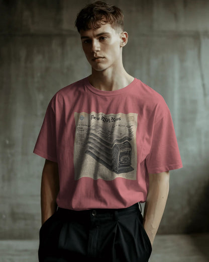 Newspaper Design- Men Oversize T-shirt
