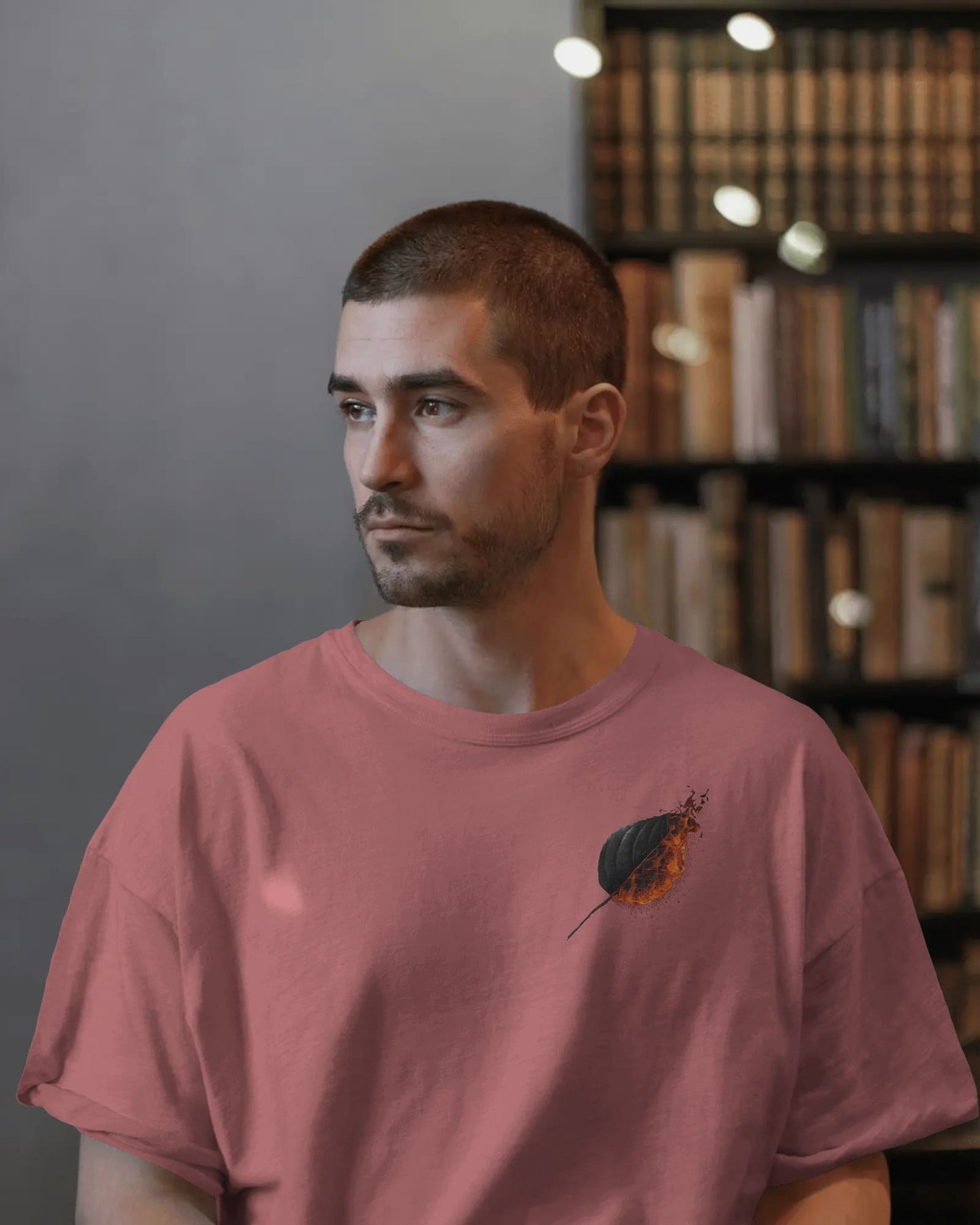 Burning Leaf- Men Oversize T-shirt