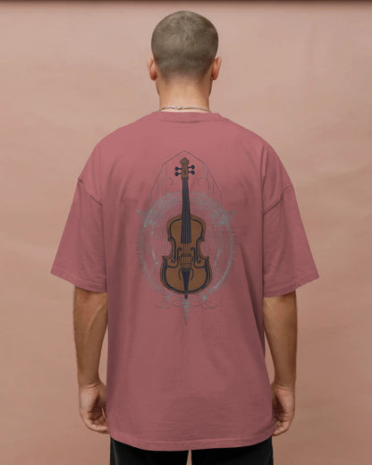 Violin Musical Notes-Men Oversize T-shirt