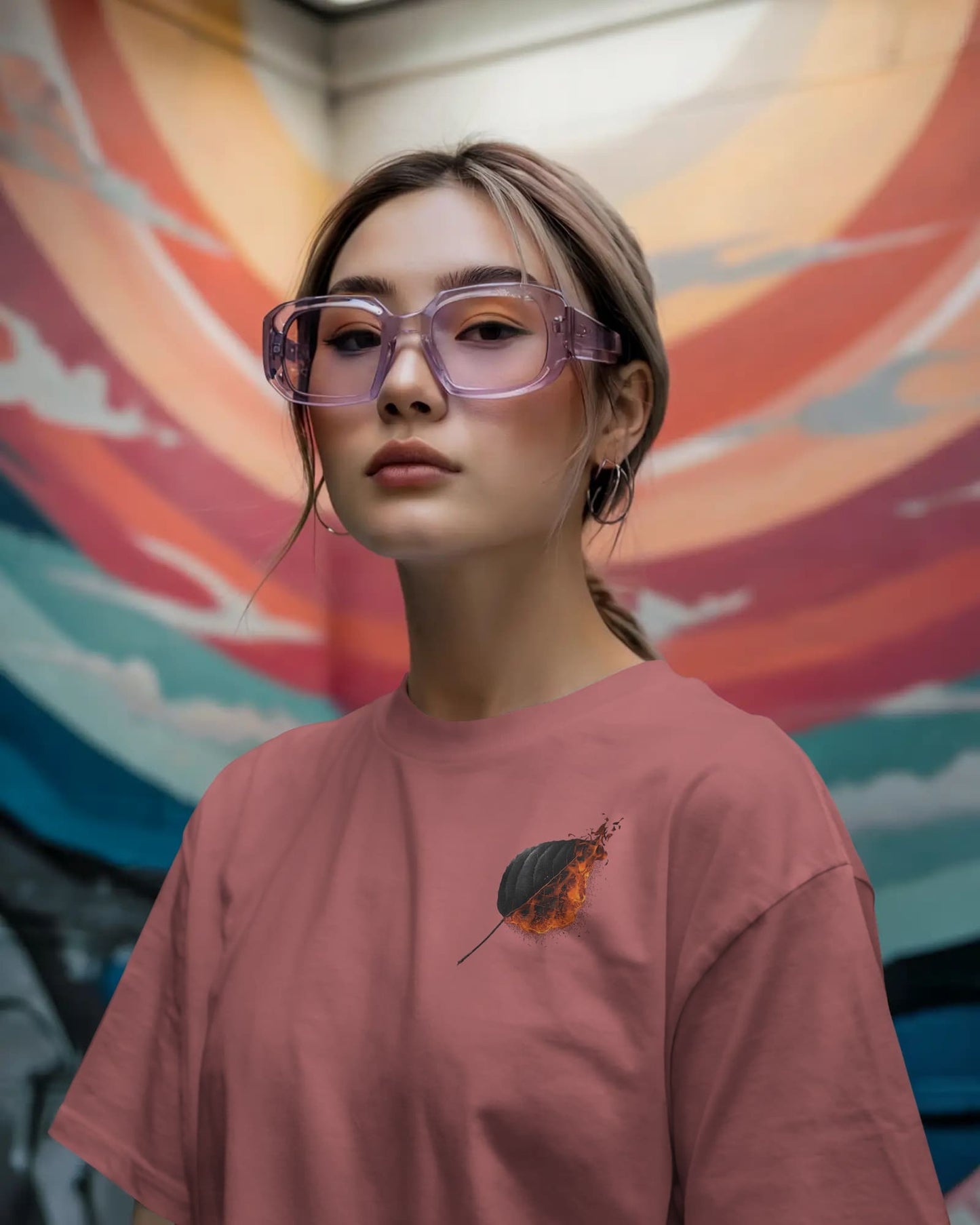 Burning Leaf- Women Oversize T-shirt