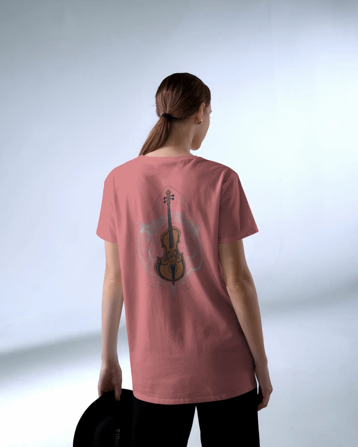 Violin Musical Notes-Women Oversize T-shirt