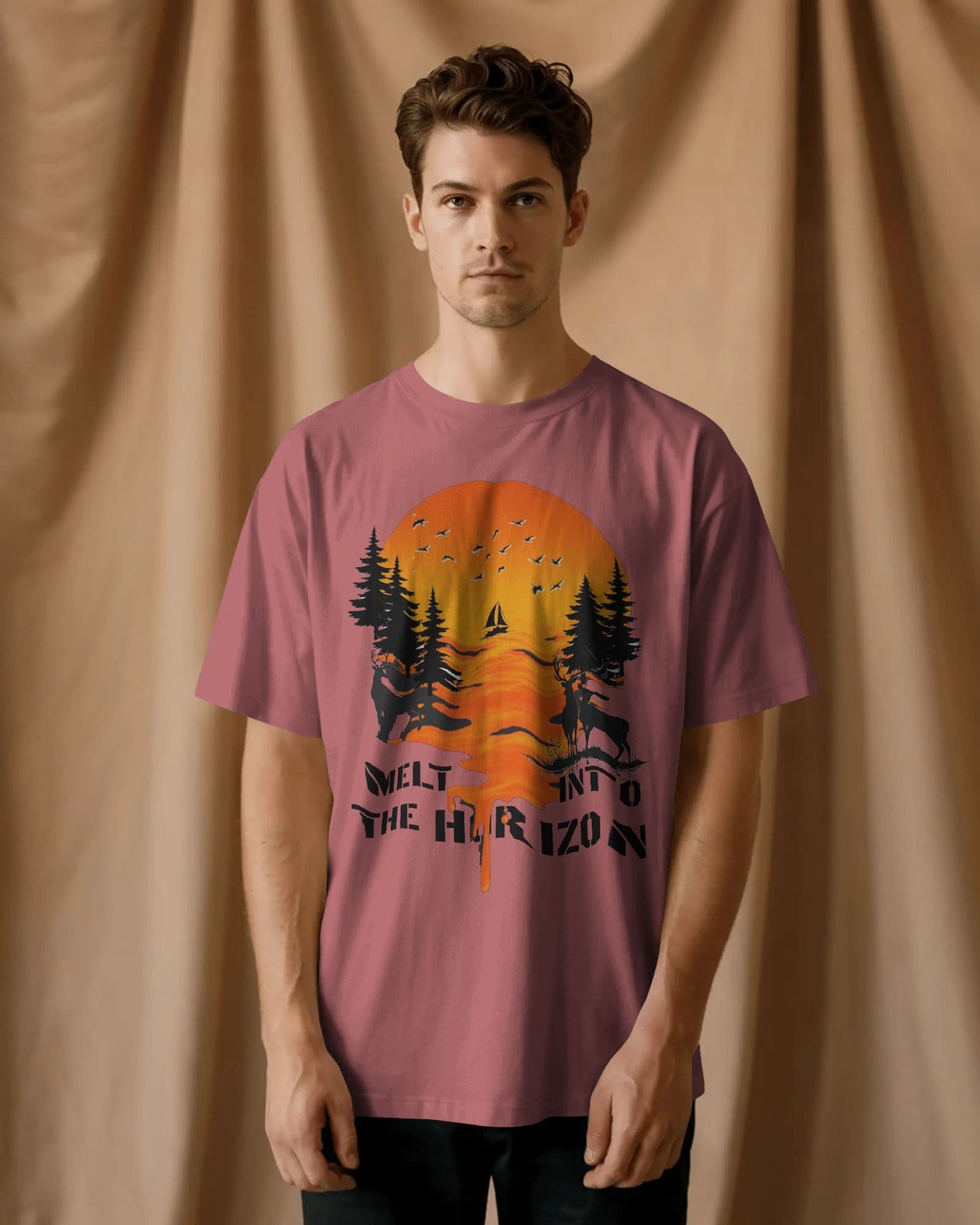Horizon Sunset-  Men Oversize T-Shirt
