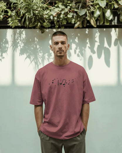 Violin Musical Notes-Men Oversize T-shirt