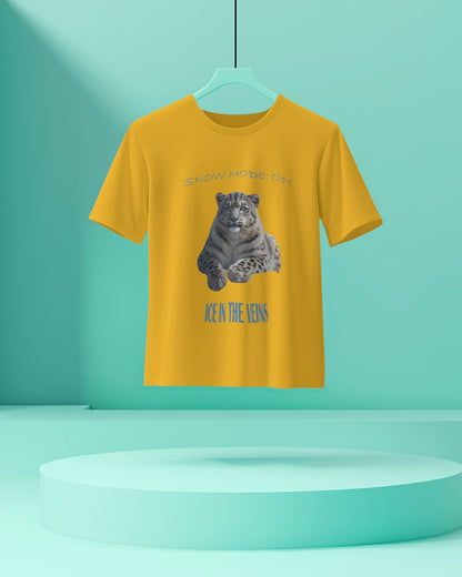 Snow Leopard - Men Half Sleeve Round Neck T-shirt