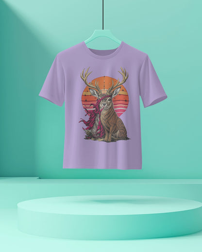 Deer- Women Half Sleeve Round Neck T-shirt