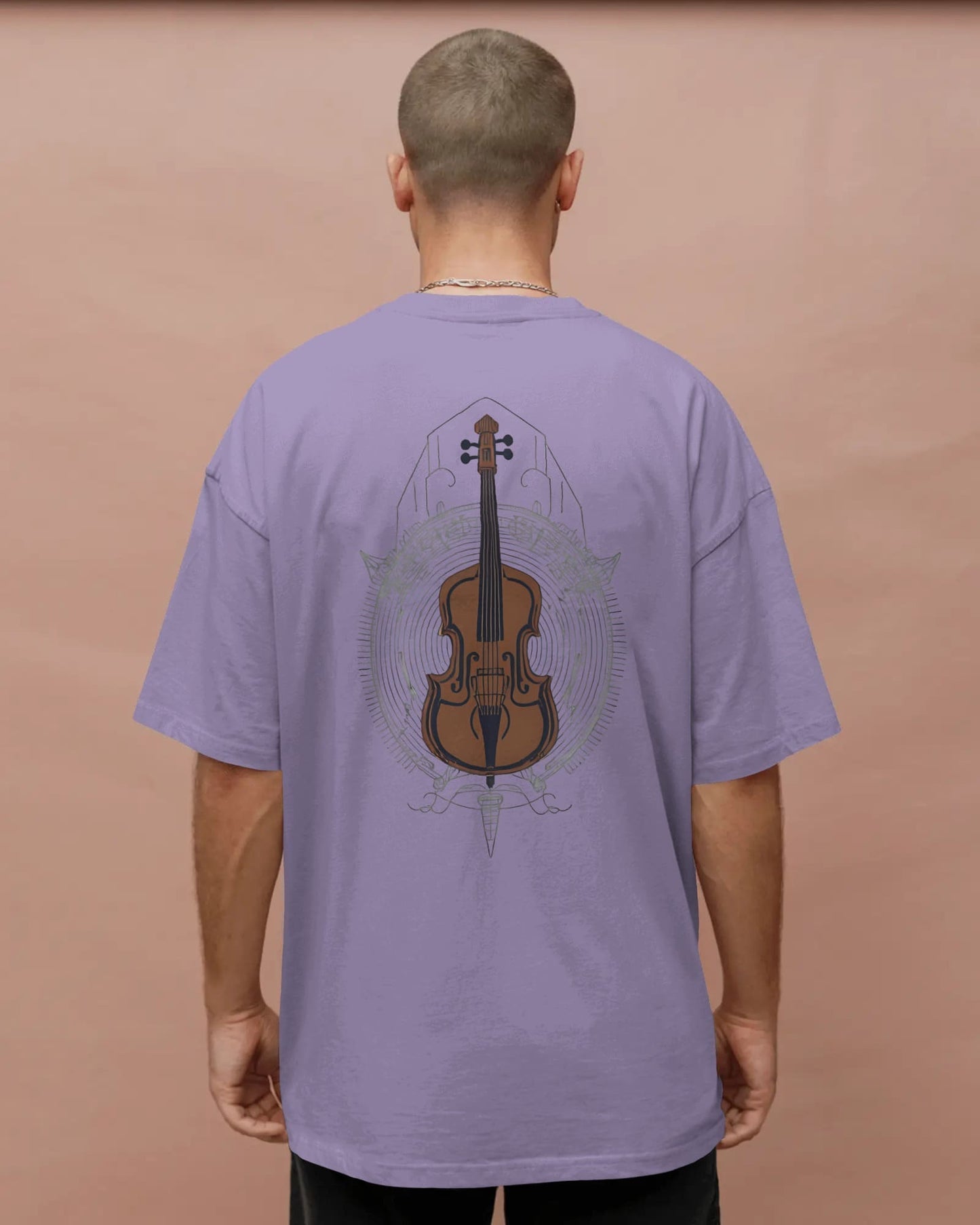 Violin Musical Notes-Men Oversize T-shirt