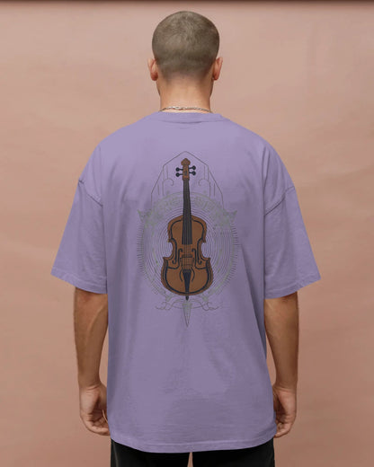 Violin Musical Notes-Men Oversize T-shirt