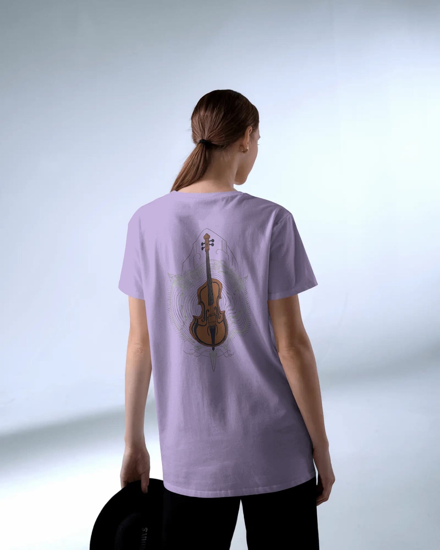 Violin Musical Notes-Women Oversize T-shirt