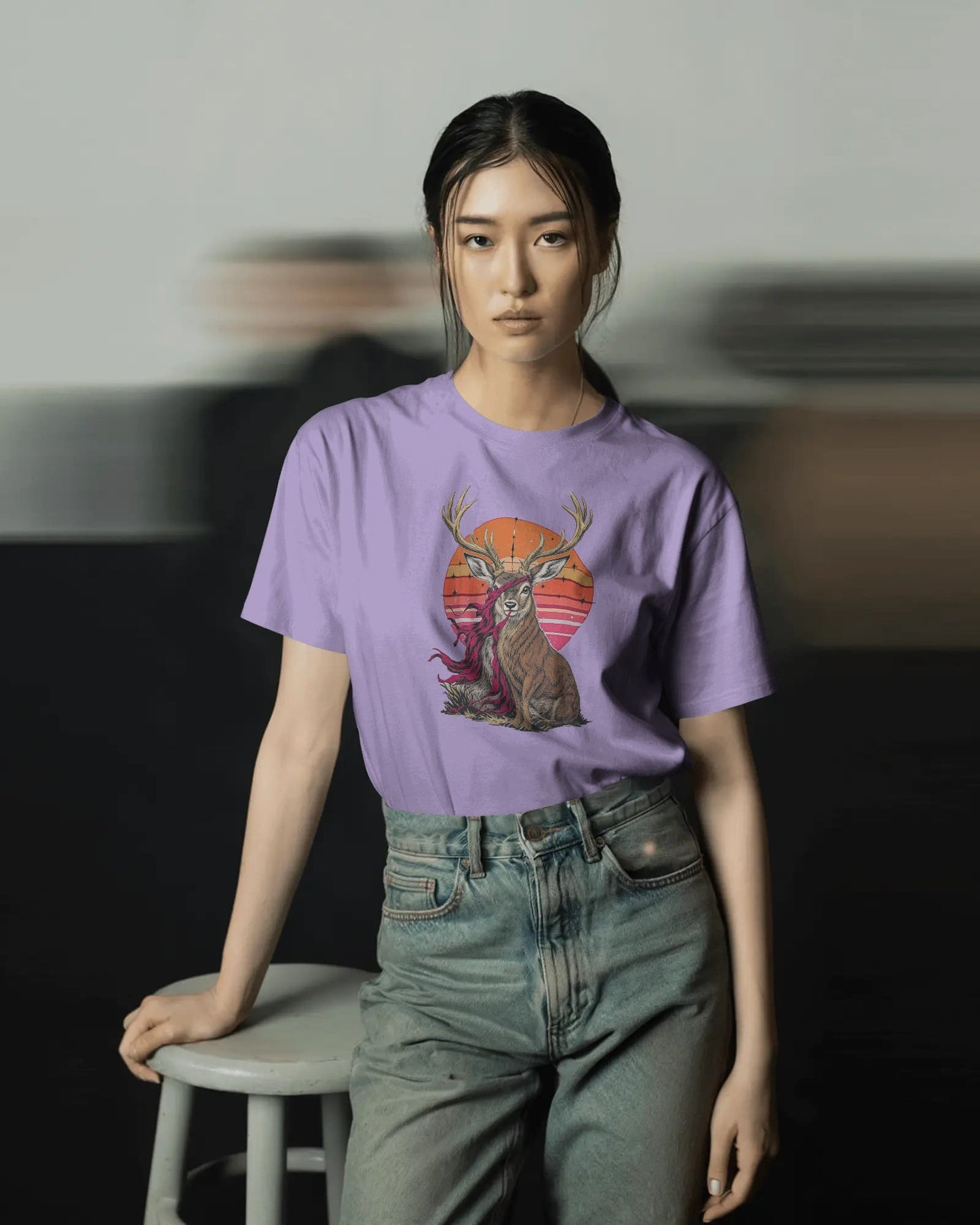 Deer- Women Half Sleeve Round Neck T-shirt
