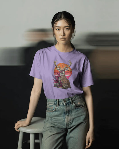 Deer- Women Half Sleeve Round Neck T-shirt