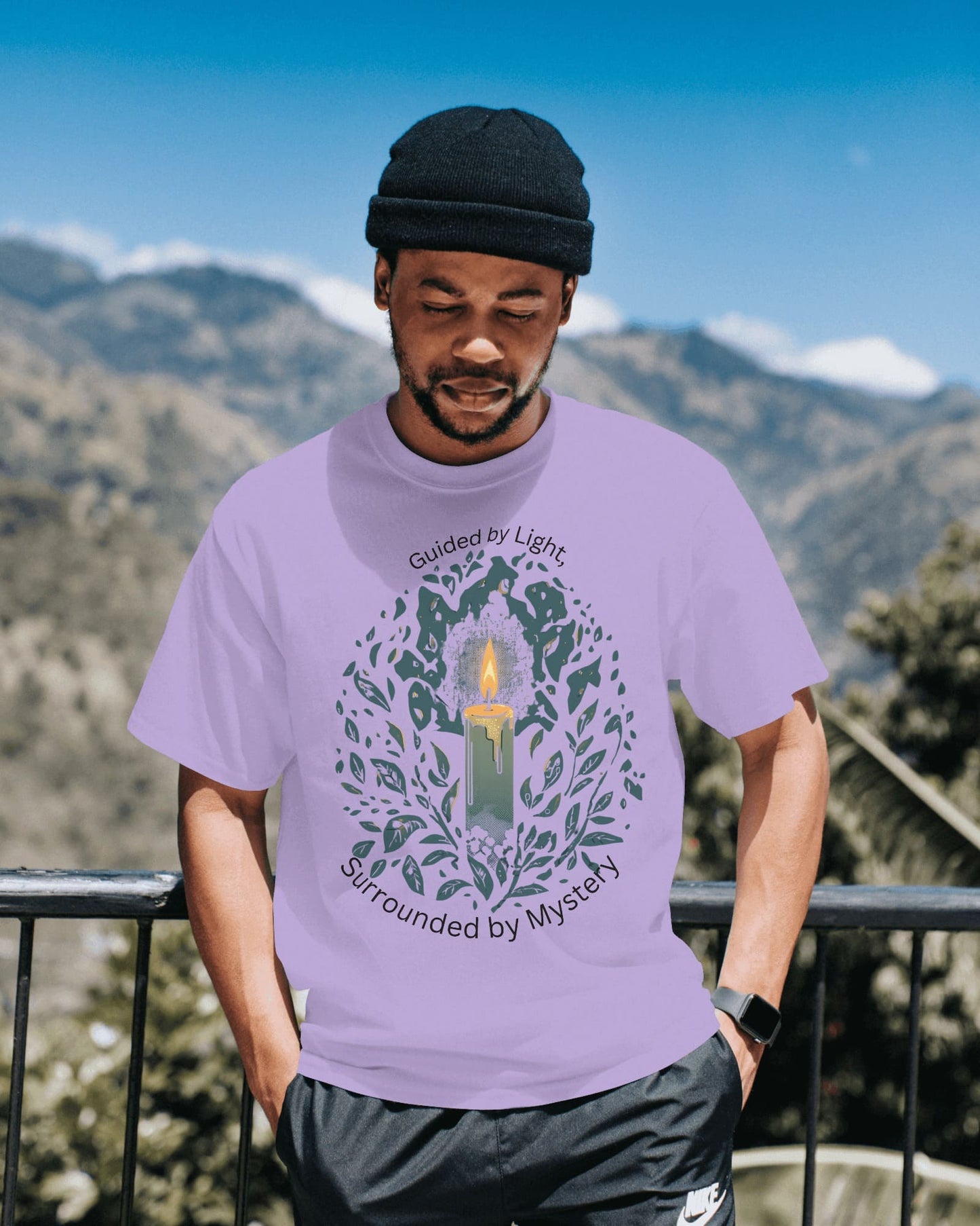 Candle- Guided by Light- Men Oversize T-shirt