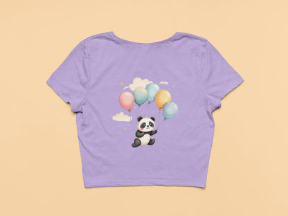 Flying Cute Panda-Crop Top