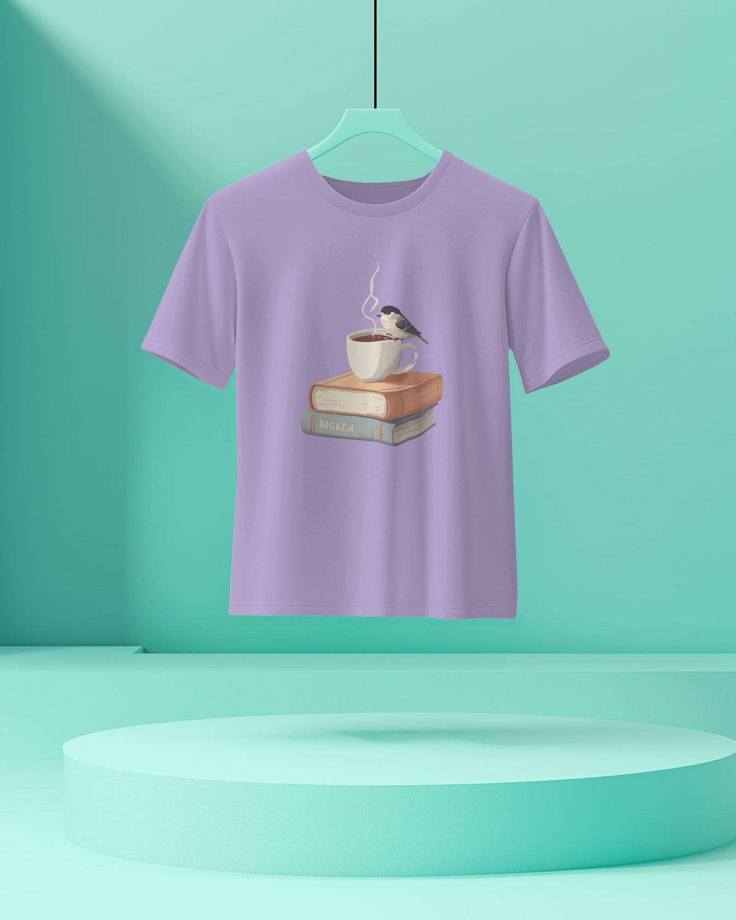 Bird, Book & Coffee- Women Half Sleeve Round Neck T-shirt