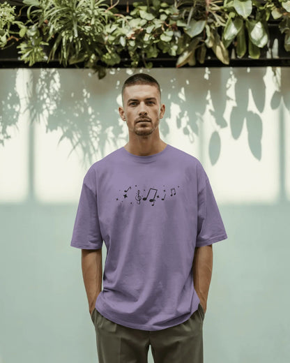 Violin Musical Notes-Men Oversize T-shirt
