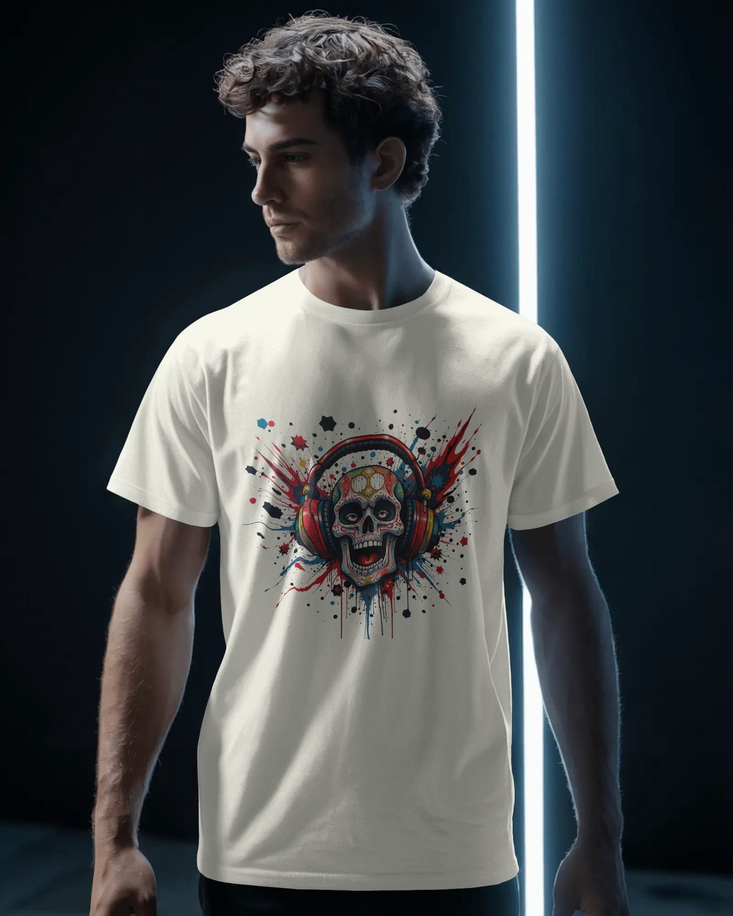The Skull Art-Men Half Sleeve Round Neck T-shirt