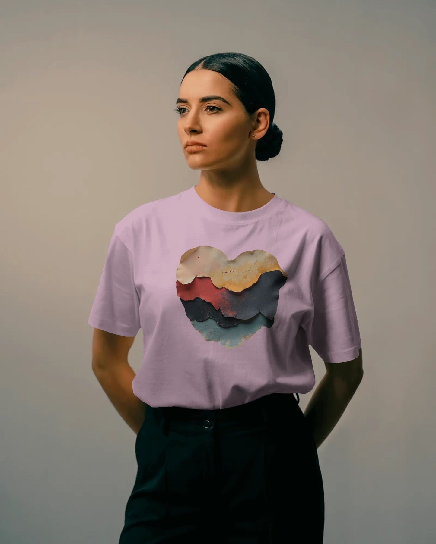 Abstract Heart- Women Half Sleeve Round Neck T-shirt