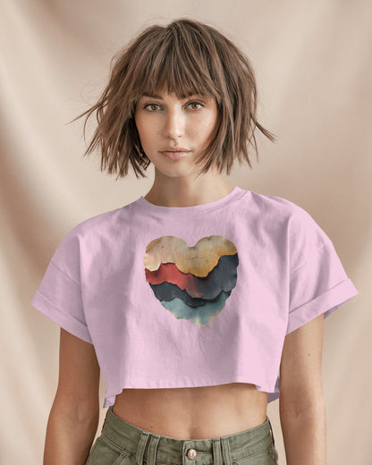 Abstract Heart- Crop Top