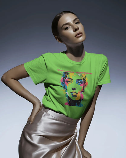 Color Speaks Women Art- Women Half Sleeve Round Neck T-shirt