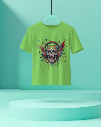 The Skull Art-Men Half Sleeve Round Neck T-shirt