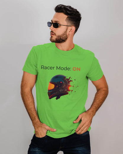 Race Mode: ON- Men Half Sleeve Round Neck T-shirt