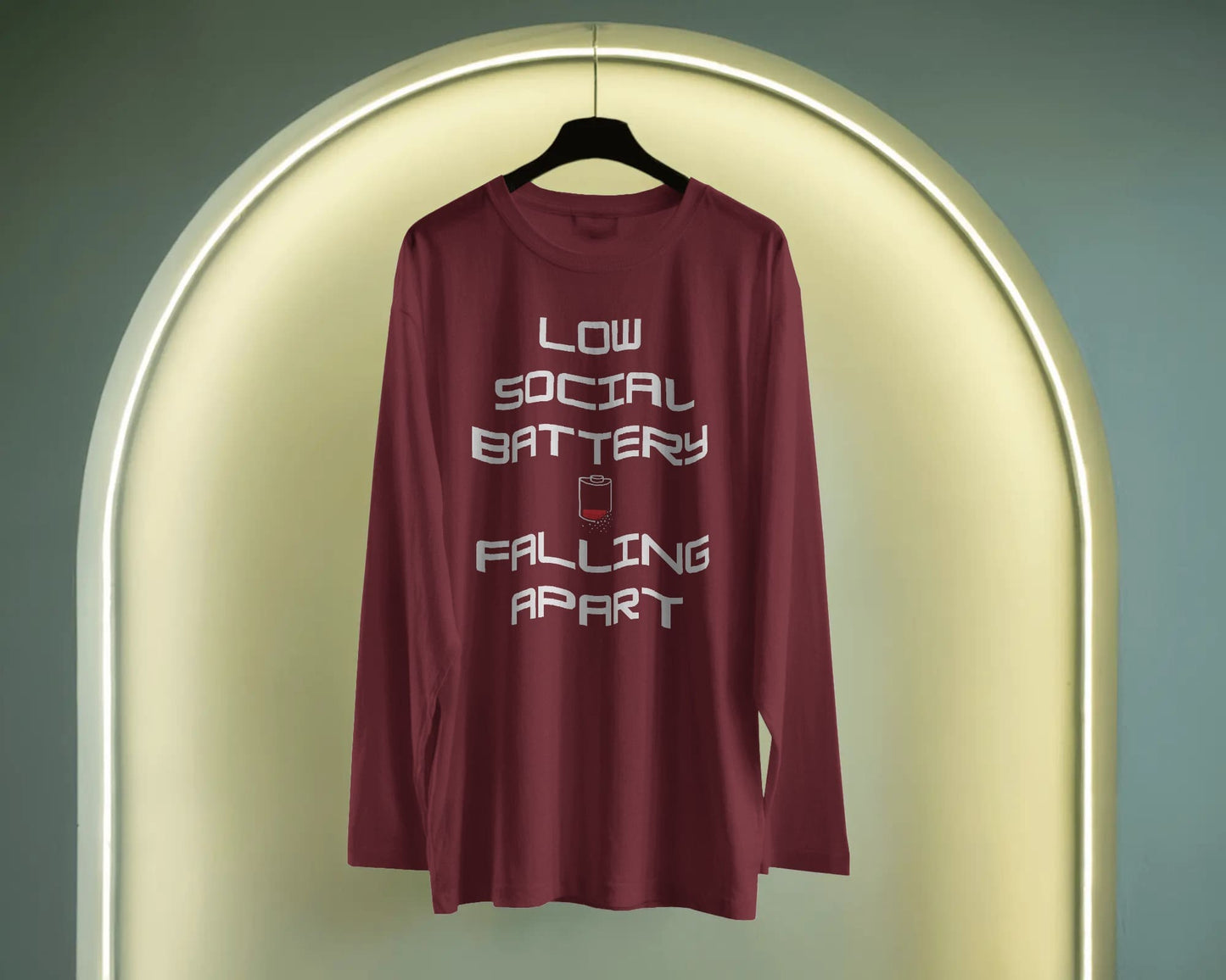 Low Social Battery- Men Full Sleeve T-shirt