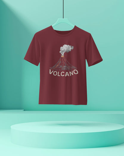 Volcano Eruption- Women Half Sleeve Round Neck T-shirt
