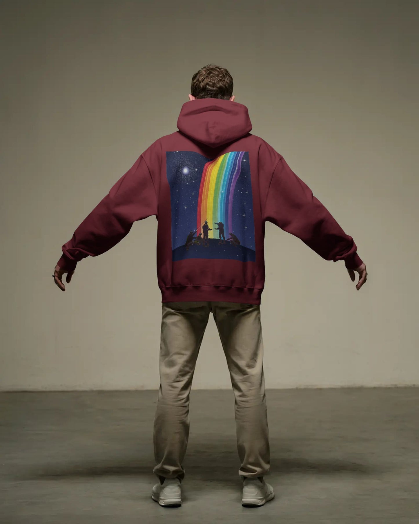 Rainbow Sketch- Men hoodie