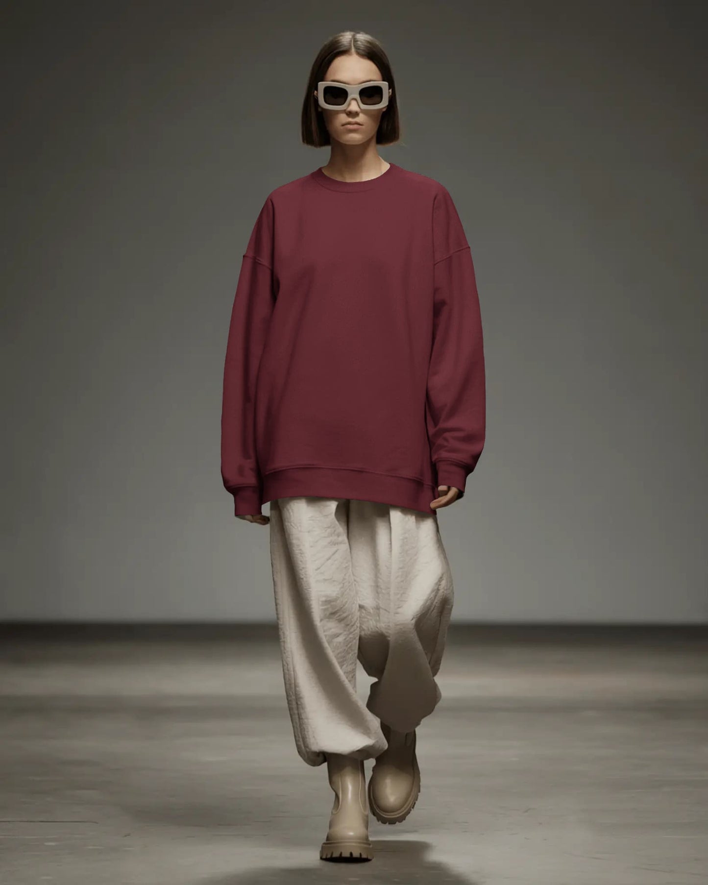 Plain Sweatshirts- Women