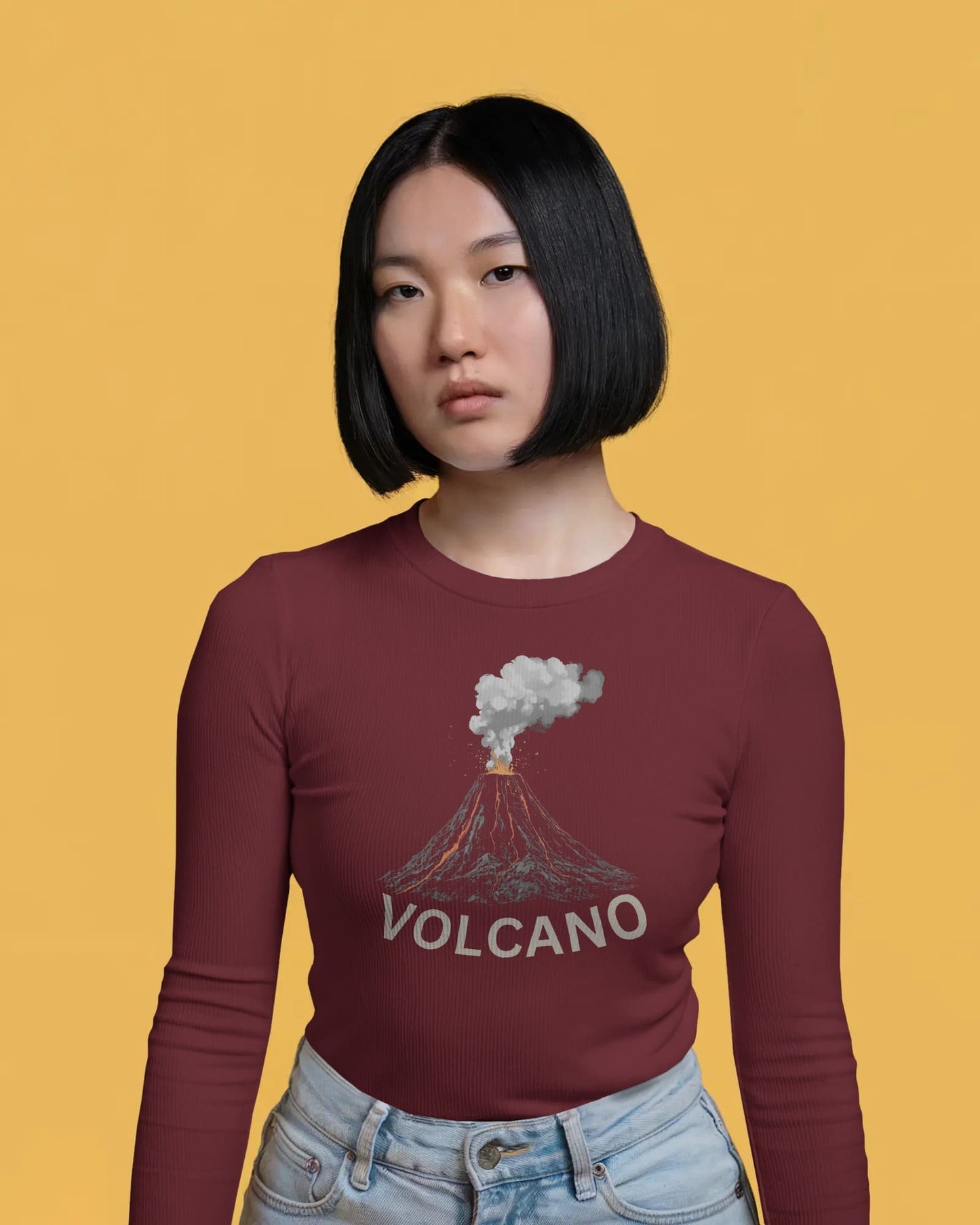 Volcano Eruption- Women Full Sleeve T-shirt