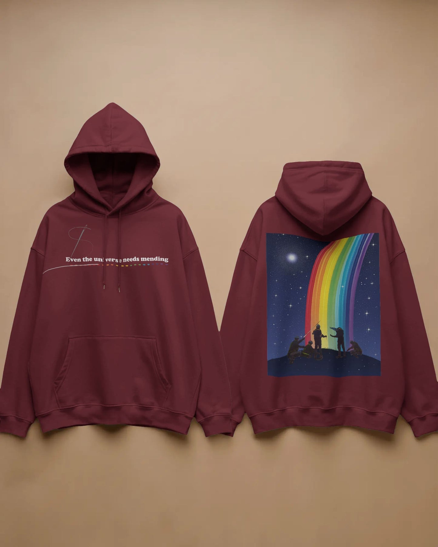 Rainbow Sketch- Men hoodie