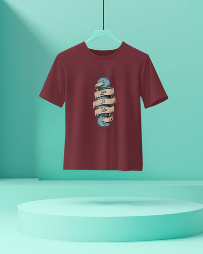 Live it Up- Men Half Sleeve Round Neck T-shirt