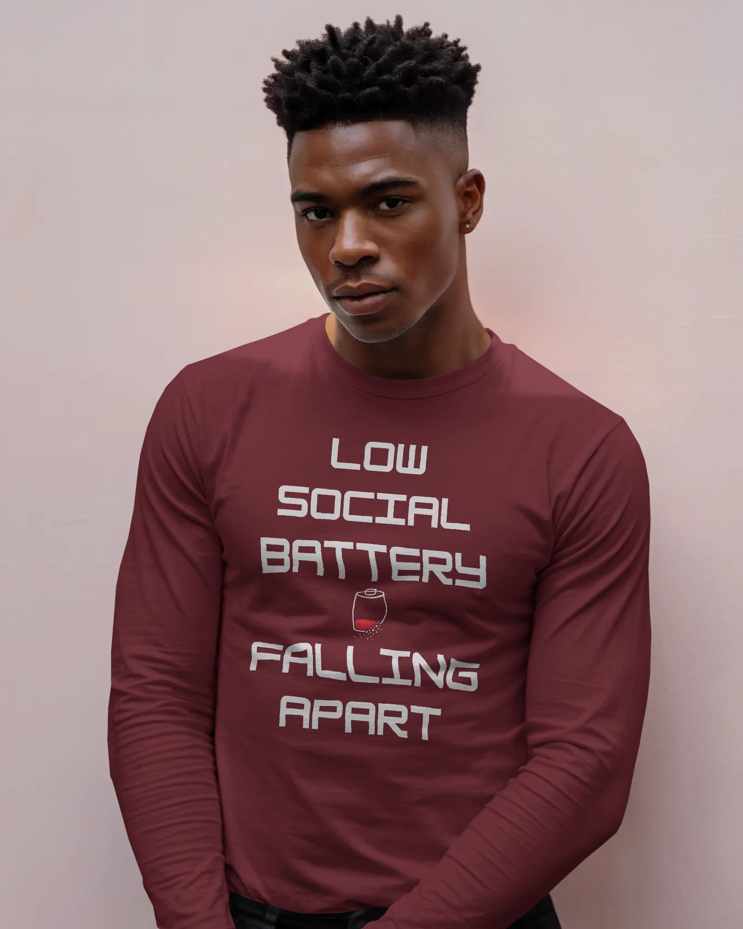 Low Social Battery- Men Full Sleeve T-shirt