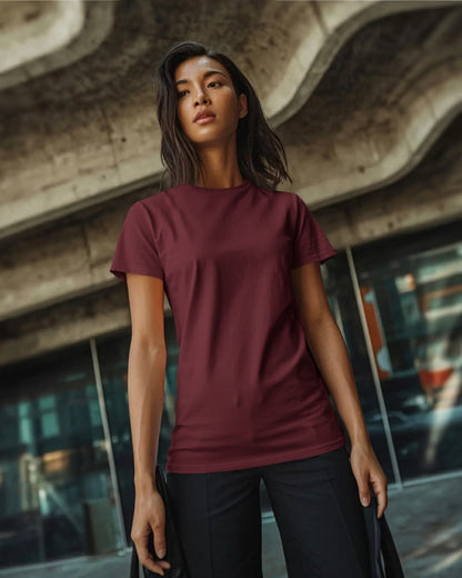 Plain - Women Half Sleeve Round Neck T-Shirt