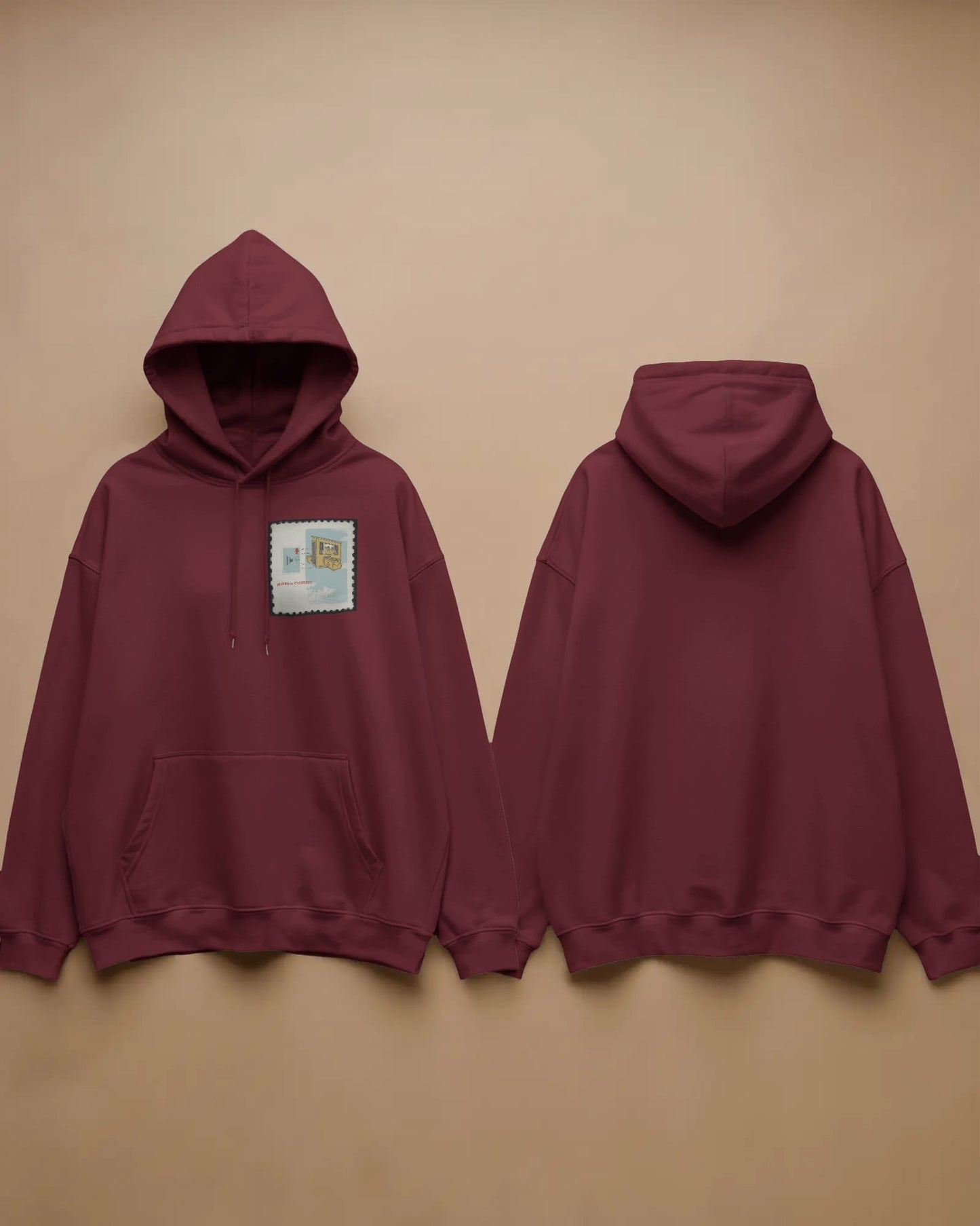 Postcard Stamp-Men Hoodie