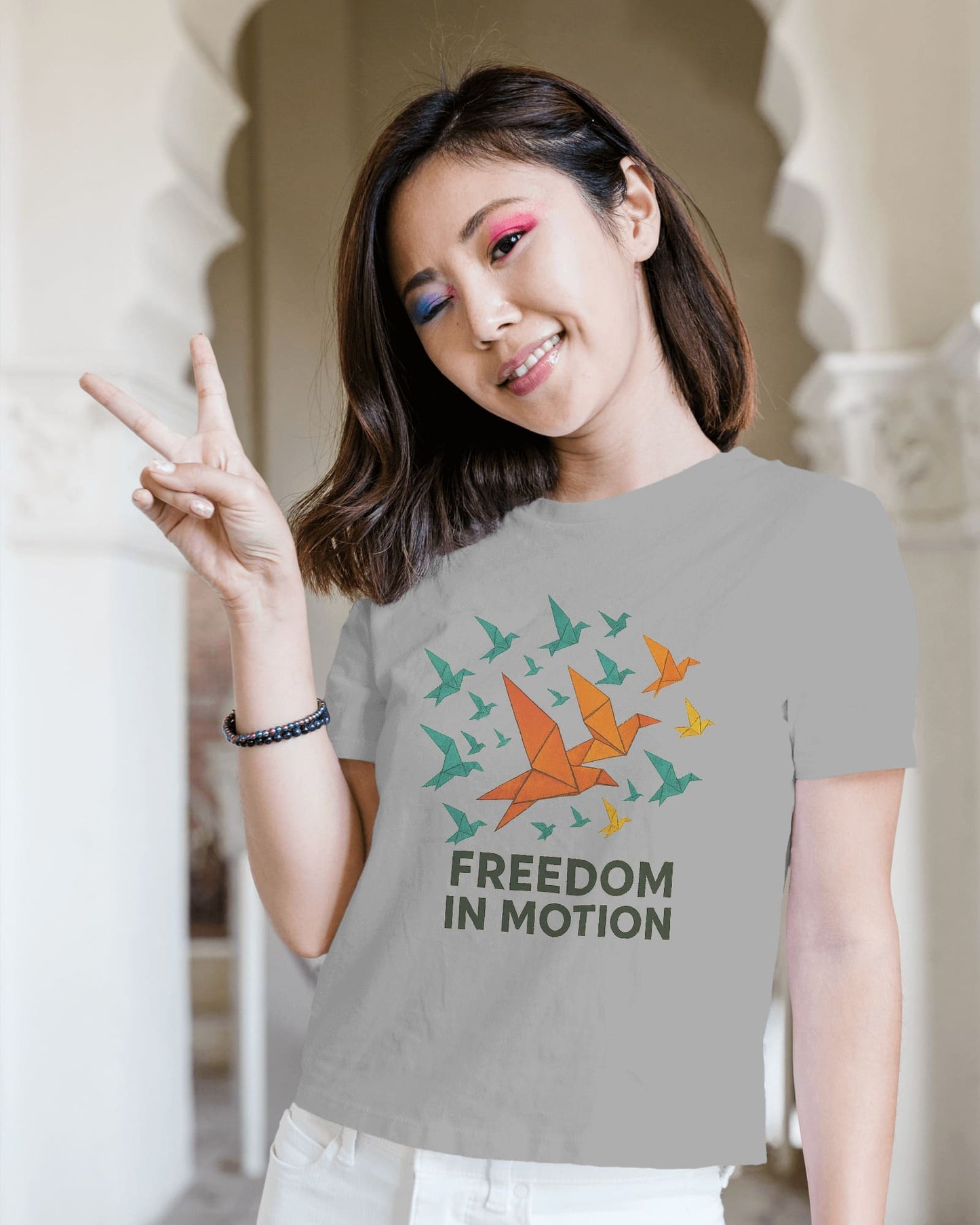 Freedom In Motion- Women Half Sleeve Round Neck T-shirt