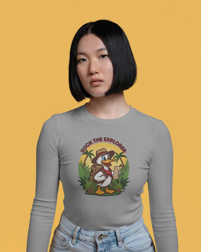 Duck the Explorer- Women Full Sleeve T-shirt
