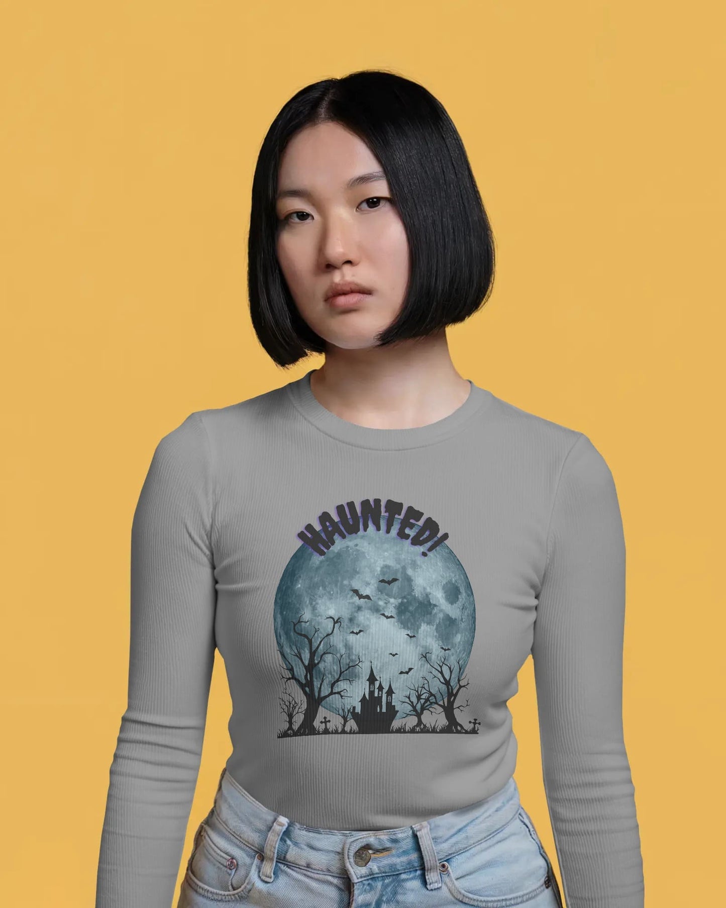 Haunted View- Women Full Sleeve T-shirt