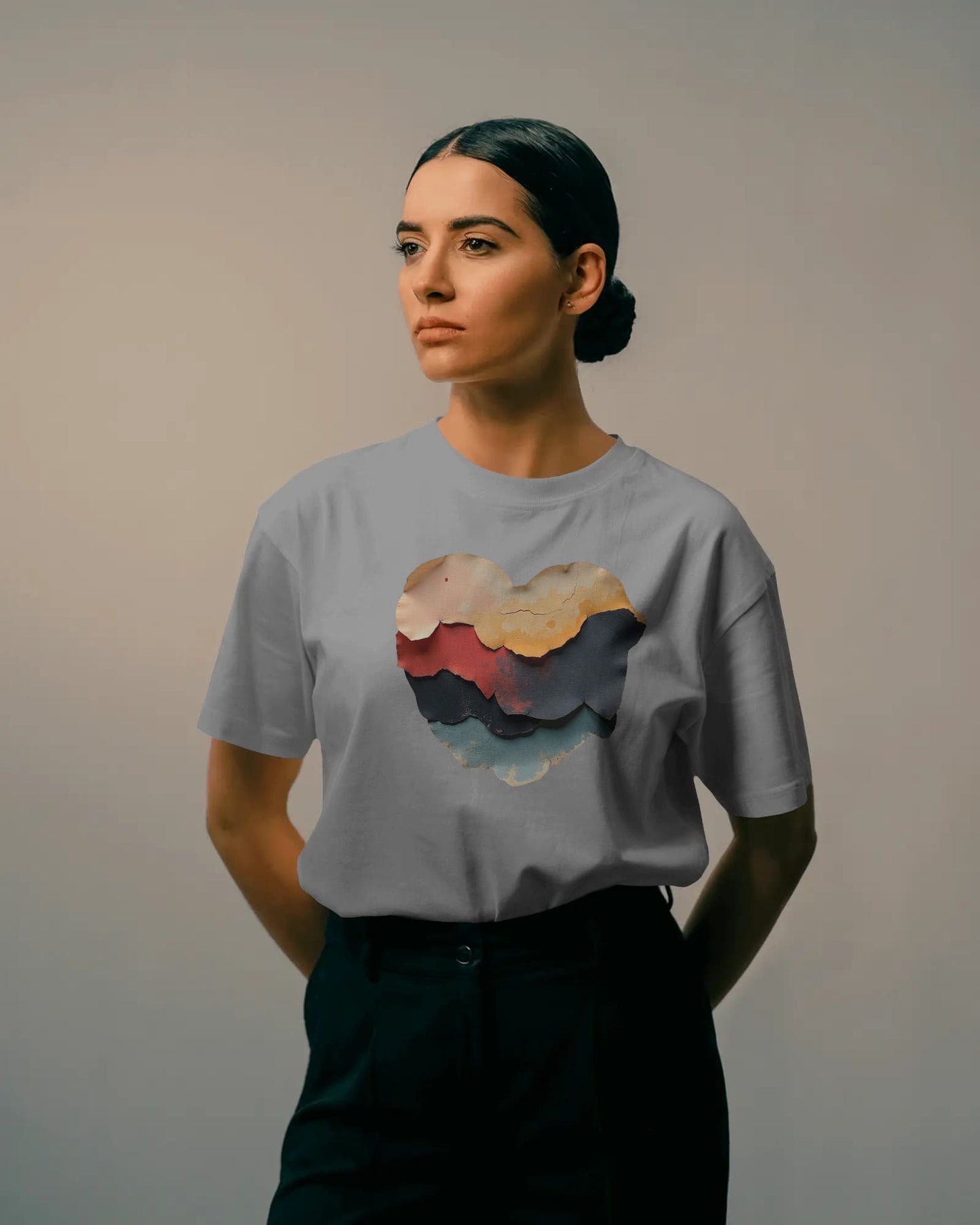 Abstract Heart- Women Half Sleeve Round Neck T-shirt