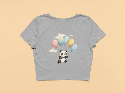 Flying Cute Panda-Crop Top