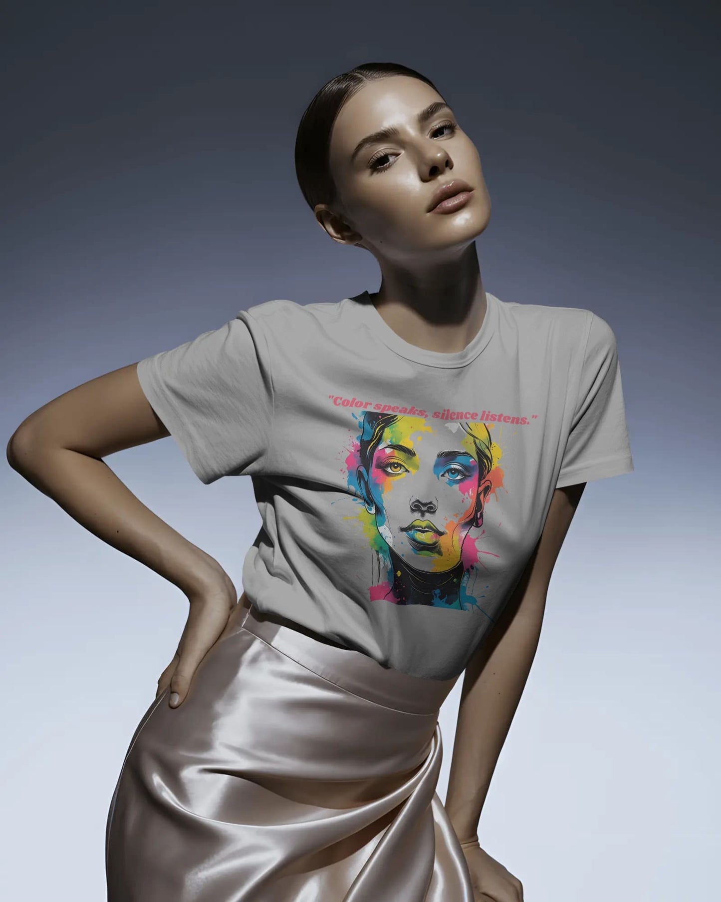Color Speaks Women Art- Women Half Sleeve Round Neck T-shirt