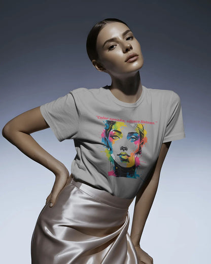 Color Speaks Women Art- Women Half Sleeve Round Neck T-shirt