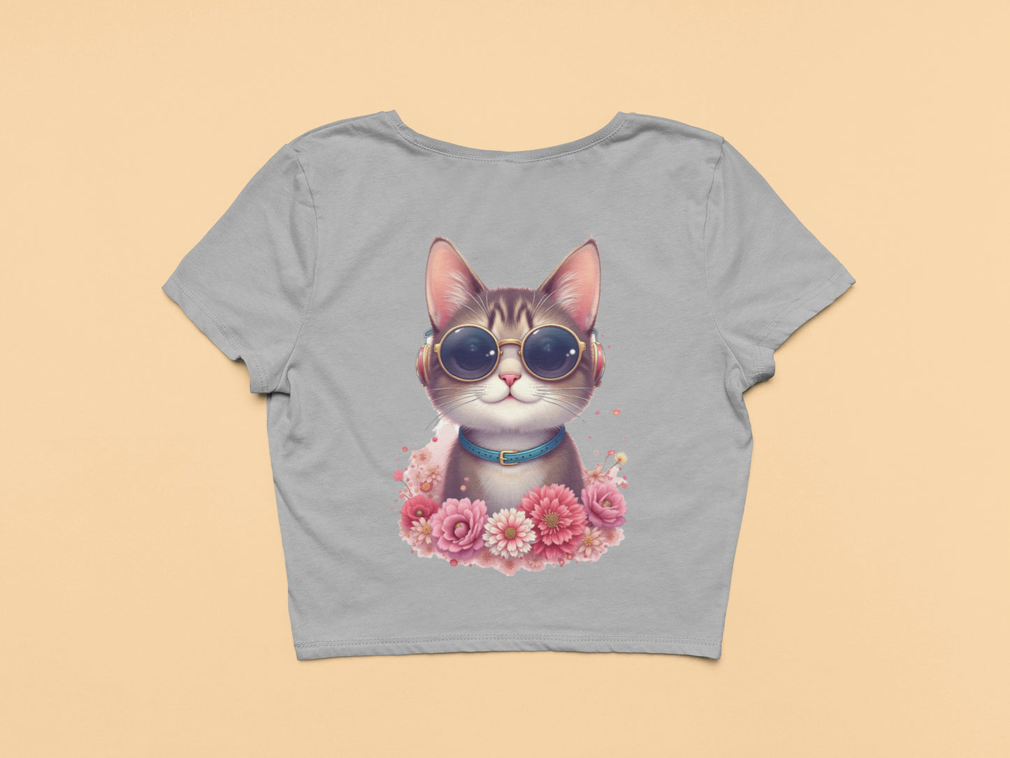 Cat with goggles-Crop Top