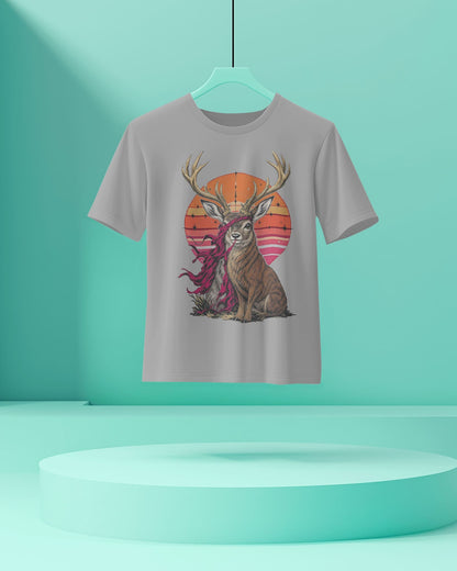 Deer- Women Half Sleeve Round Neck T-shirt