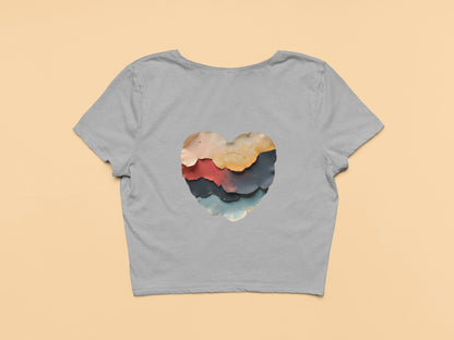 Abstract Heart- Crop Top