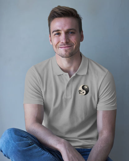 Black White Circle- Men Polo T-shirt