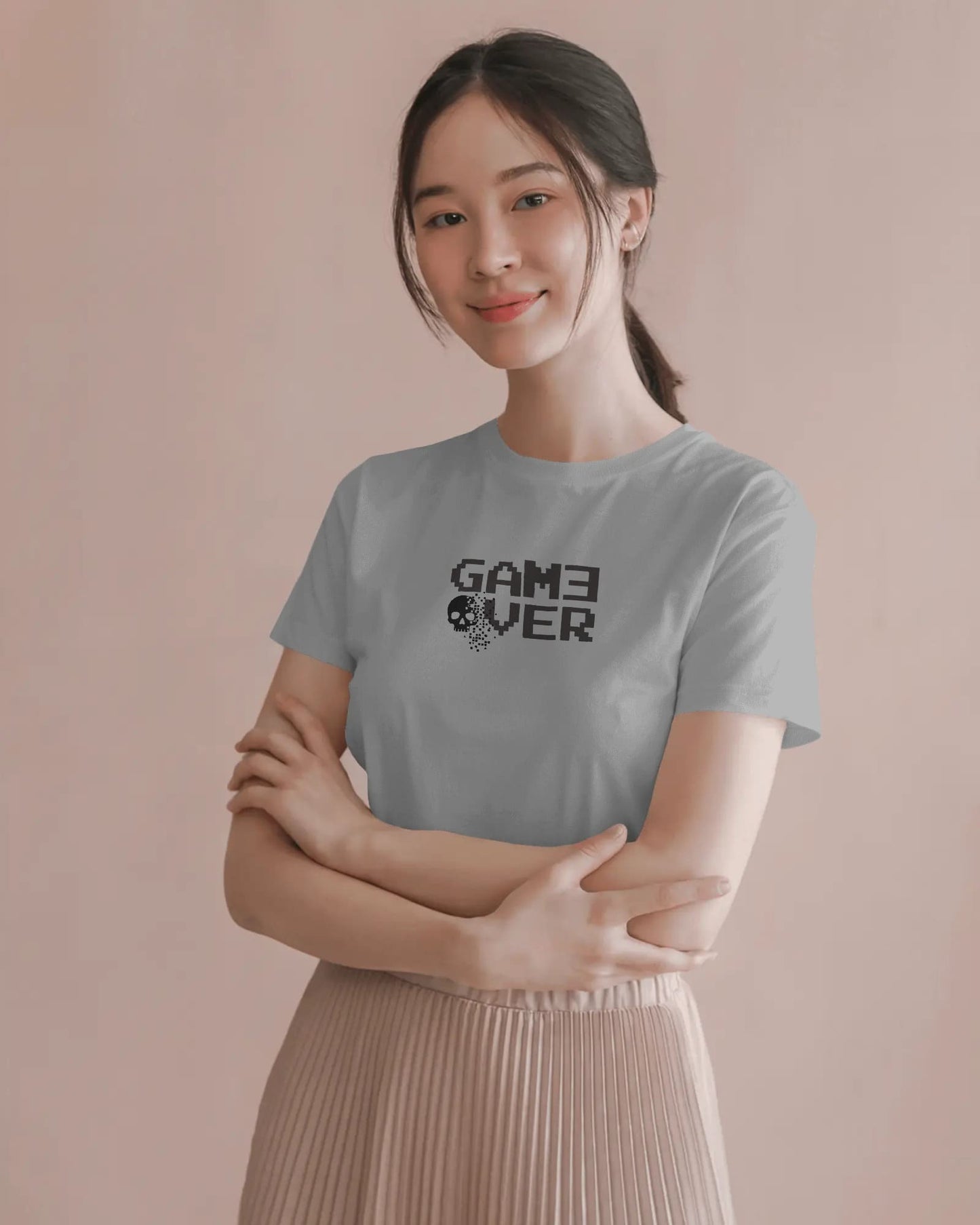 Game Over- Women Half Sleeve Round Neck T-Shirt